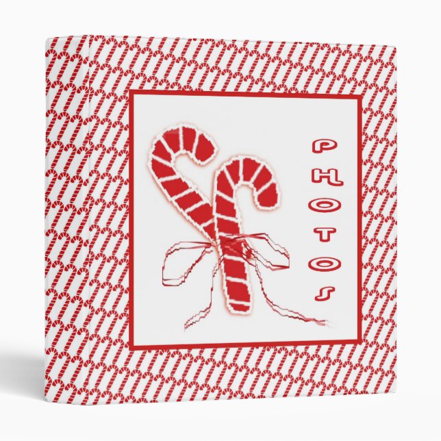 Cute Candy Canes Photo Binder (Front/Spine)