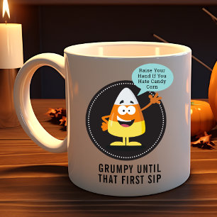 Cute Candy Corn Character Customizable Halloween Coffee Mug