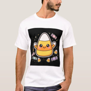 Cute Candy Corn Halloween Character T-Shirt