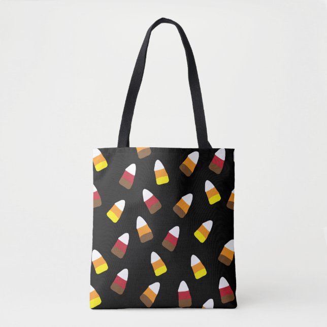 Cute Candy Corn Pattern Halloween Candy Tote Bag (Front)
