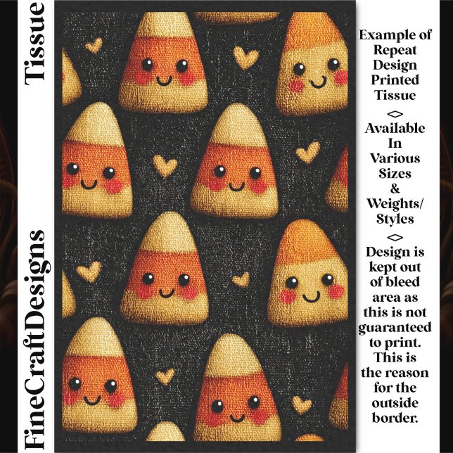 Cute Candy Corn Repeat Design DW1 Decoupage Tissue Paper (Creator Uploaded)