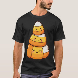 Cute Candy Corn Stack Halloween T-Shirt