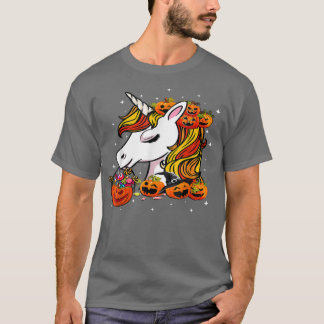 Cute Candy Corn Unicorn Halloween Top 