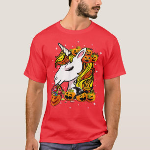 Cute Candy Corn Unicorn Halloween Top 