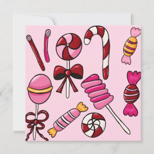 Cute Candy Flat Card