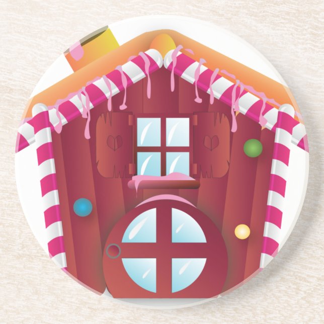 Cute candy house coaster (Front)