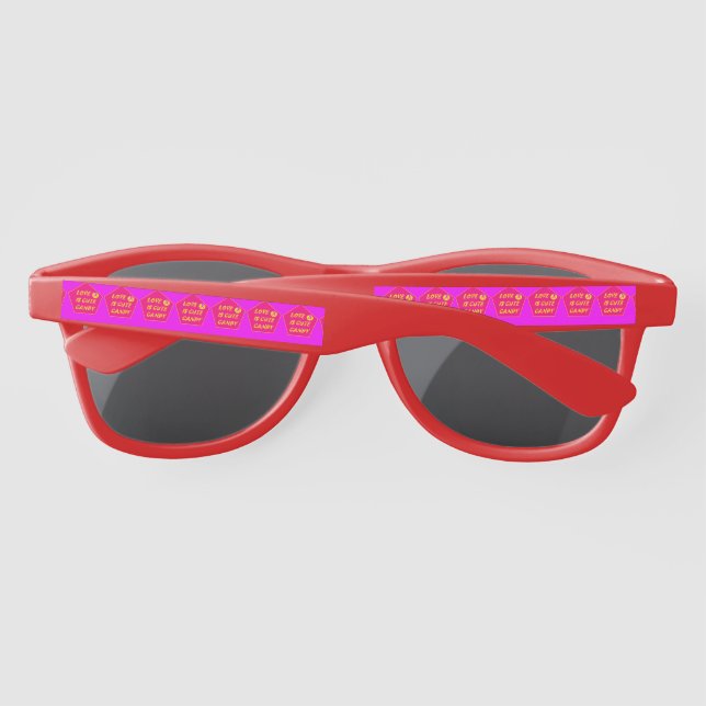 cute candy love fun pink printed sunglasses (Back)