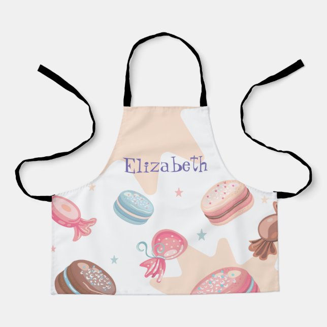 Cute Candy Macarons Personalized Apron (Front)