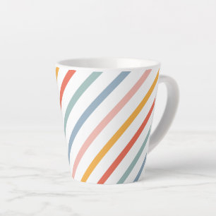 Cute Candy Striped Diagonal Latte Mug