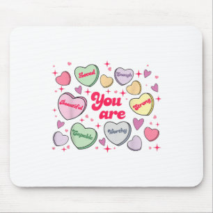 Cute Candy Sweet Hearts Teacher Valentines Day Wom Mouse Pad
