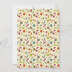 Cute Candy Theme First Birthday Invitation 