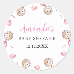 Cute Candy Valentine Sweetheat Baby Shower  Classic Round Sticker