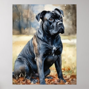 Cute Cane Corse Dog Art Print Poster