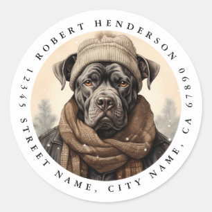 Cute Cane Corso Round Stickers