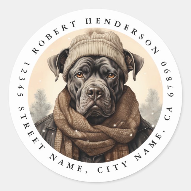 Cute Cane Corso Round Stickers (Front)