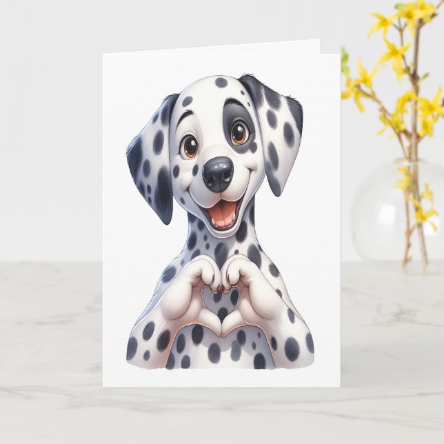 Cute Canine Love Card (Yellow Flower)
