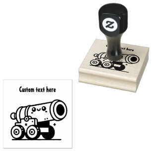Cute Cannon Rubber Stamp