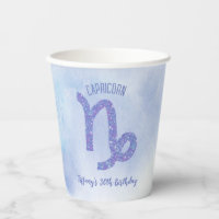 Cute Capricorn Sign Custom Purple Birthday Party