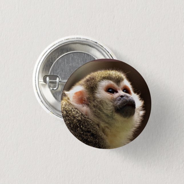 Cute Capuchin Monkey Face 1 Inch Round Button (Front & Back)