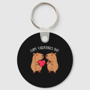 Cute Capy Valentine’s Day Capybara Lovers Romantic Keychain