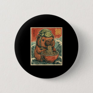 Cute Capybara And Turtle Backpack Ramen Kawaii Cap 2 Inch Round Button