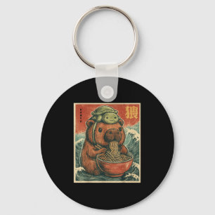 Cute Capybara And Turtle Backpack Ramen Kawaii Cap Keychain
