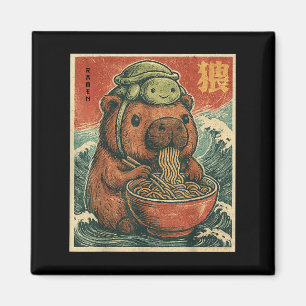 Cute Capybara And Turtle Backpack Ramen Kawaii Cap Magnet