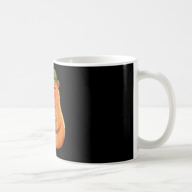 Cute capybara and turtle backpack ramen kawaii coffee mug (Right)