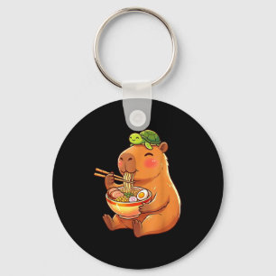 Cute capybara and turtle backpack ramen kawaii keychain