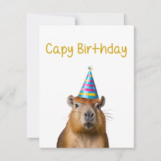 Cute Capybara Animal Birthday Card