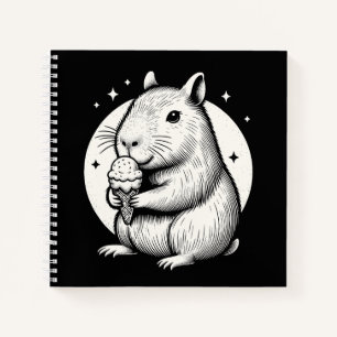 Cute Capybara avec Ice Cream Code Carnet Kawaii