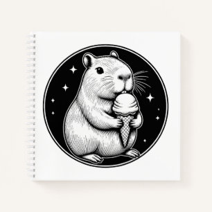 Cute Capybara avec Ice Cream Code Carnet Kawaii