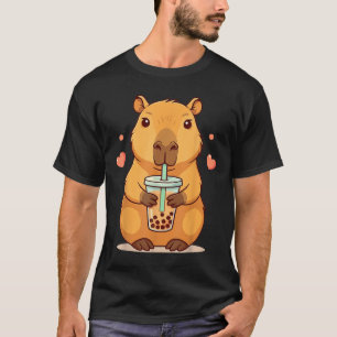 Cute Capybara Boba Tea Bubble Rodent Women Teen Gi T-Shirt