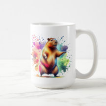 Cute Capybara colorée Aquarelle Splash Mug