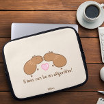 Cute Capybara Couple Personalized Laptop Sleeve<br><div class="desc">Personalized Kissing Capybara Couple Laptop Sleeves design for capybara lovers with funny text: A kiss can be an algorithm!.</div>