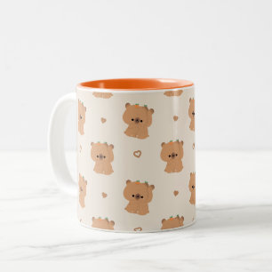 Cute Capybara Couple Two-Tone Coffee Mug