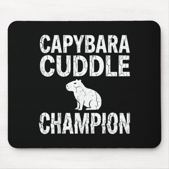 Cute Capybara Cuddle Champion Adorable Animal Mouse Pad (Front)