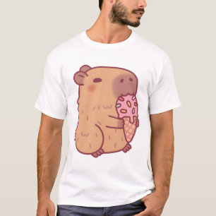 Cute Capybara Eating Ice Cream T-Shirt