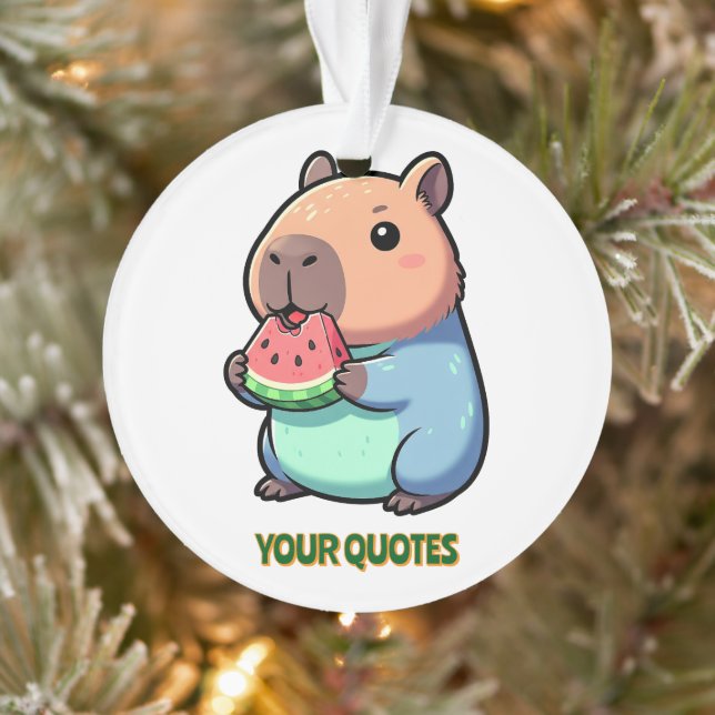 Cute Capybara Eating Watermelon Ornament (Tree)