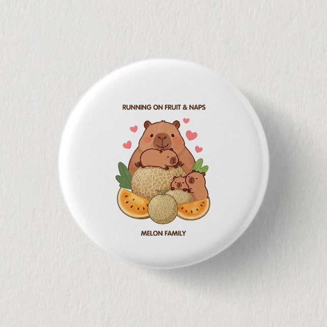 Cute Capybara Family Button (Front)