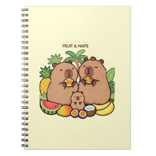 Cute Capybara Fruit & Naps Notebook Happy Capy