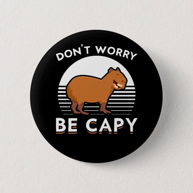 Cute Capybara Funny Zoo Animal 2 Inch Round Button (Front)