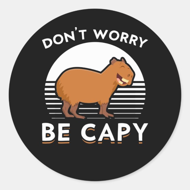 Cute Capybara Funny Zoo Animal Classic Round Sticker (Front)