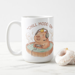 Cute Capybara Gamer “Chill Mode: On” Kawaii Cozy Coffee Mug