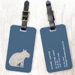 Cute Capybara Luggage Tag<br><div class="desc">A fun watercolor capybara on a teal green background for animal and wildlife lovers to really stand out from the crowd. Original art by Nic Squirrell. Change the details on the reverse to personalize.</div>