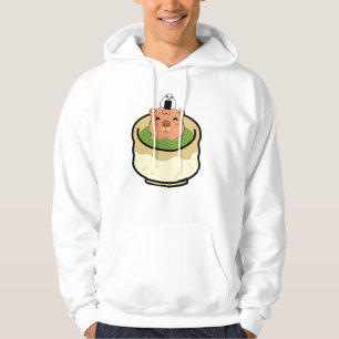 Cute Capybara Matcha Latte Bath - Kawaii Green Tea Hoodie