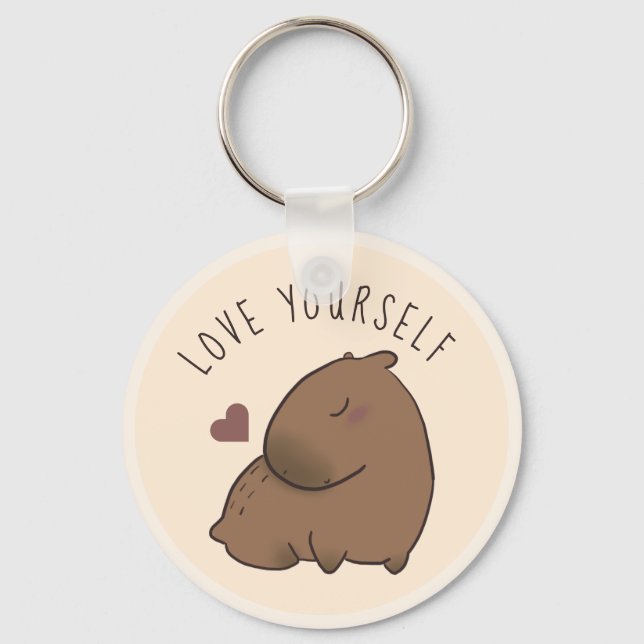 Cute capybara notes keychain (Front)