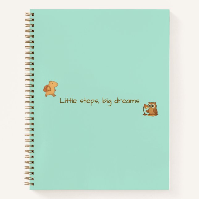 Cute Capybara & Owl Notebook – Back to School (Front)