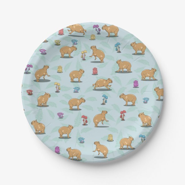 Cute capybara Pattern Paper Plate (Front)