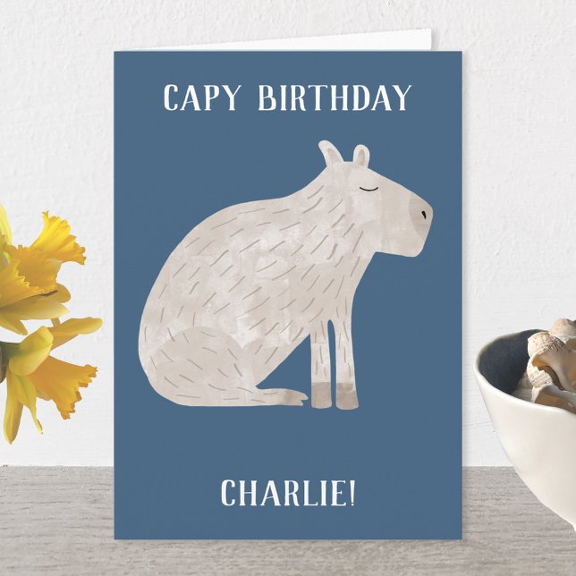 Cute Capybara Personalized Birthday Card (Creator Uploaded)